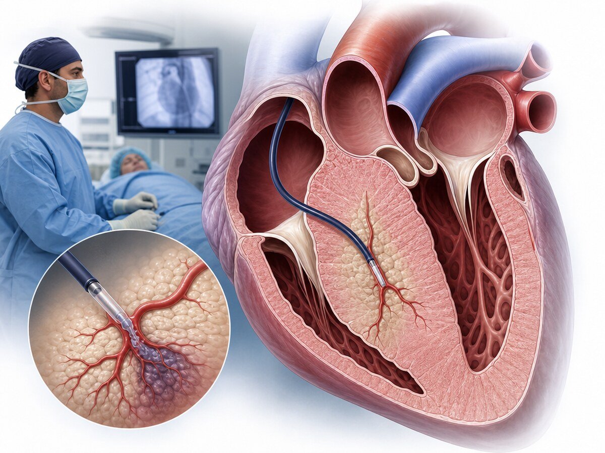 Obstrüktif hipertrofik kardiyomiyopatide hedef septal perforatöre kontrollü etanol verilen alkol septal ablasyonu