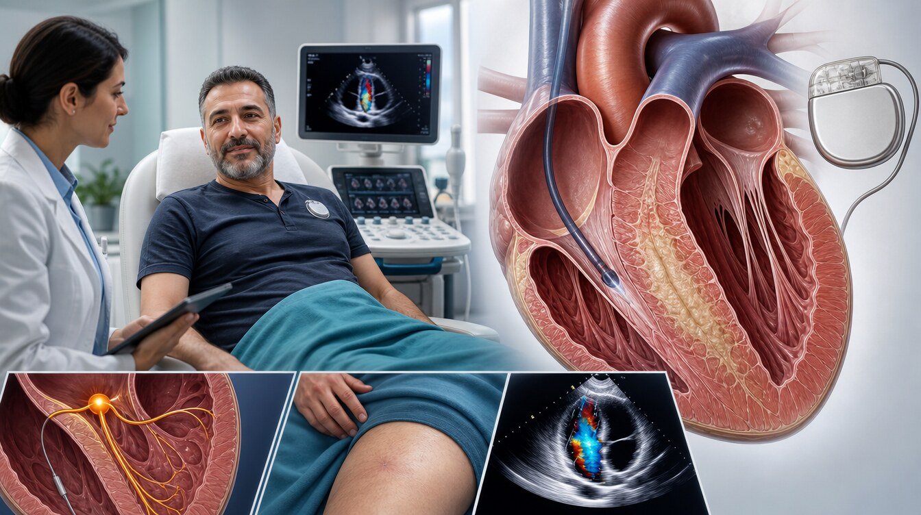Alkol septal ablasyonu sonrası ritim izlemi, ileti sistemi riski, damar giriş yeri ve ekokardiyografi takibi