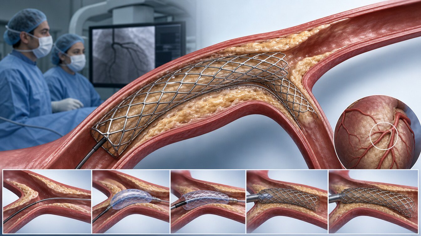 Gerçek distal sol ana çatallanmasında planlı iki stent bağlamının şeması