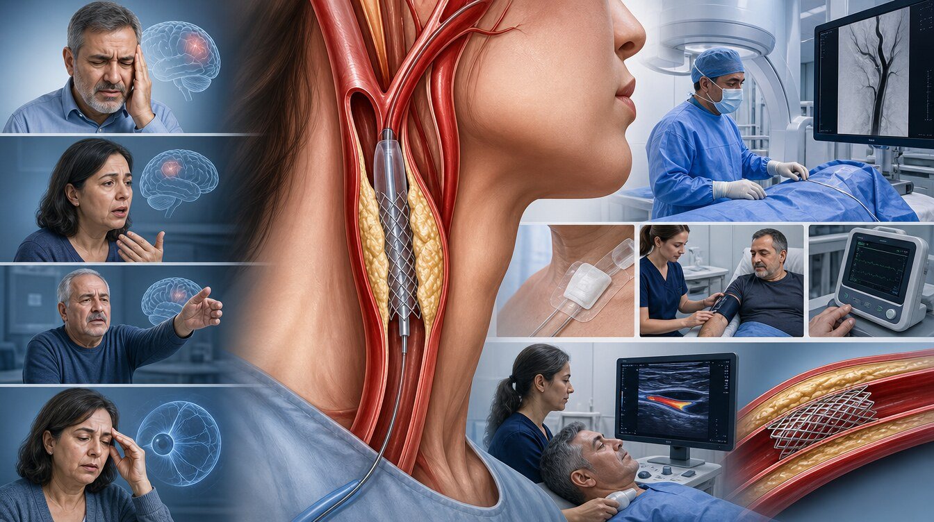Yüz kayması, kol güçsüzlüğü ve konuşma bozukluğu gibi acil inme belirtileri ve takip