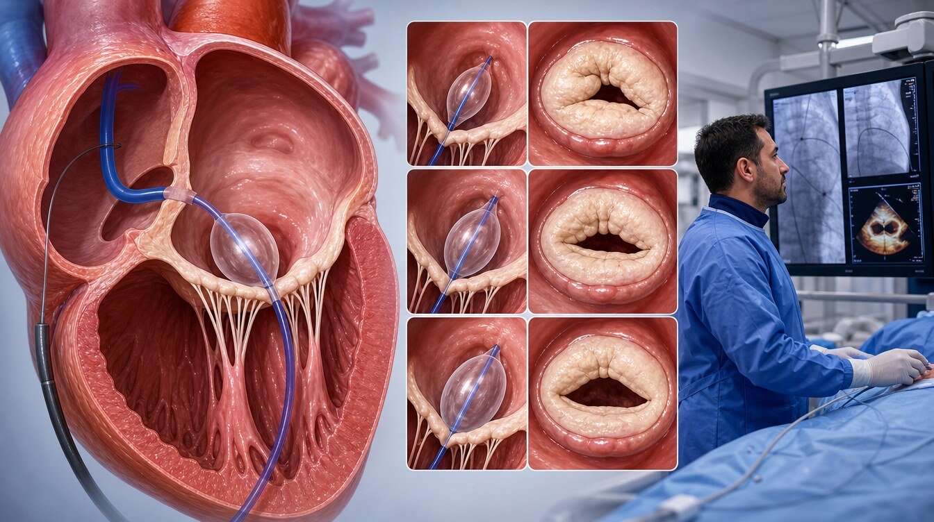 Mitral balon valvüloplastide transseptal geçiş ve balonla komissürlerin açılması