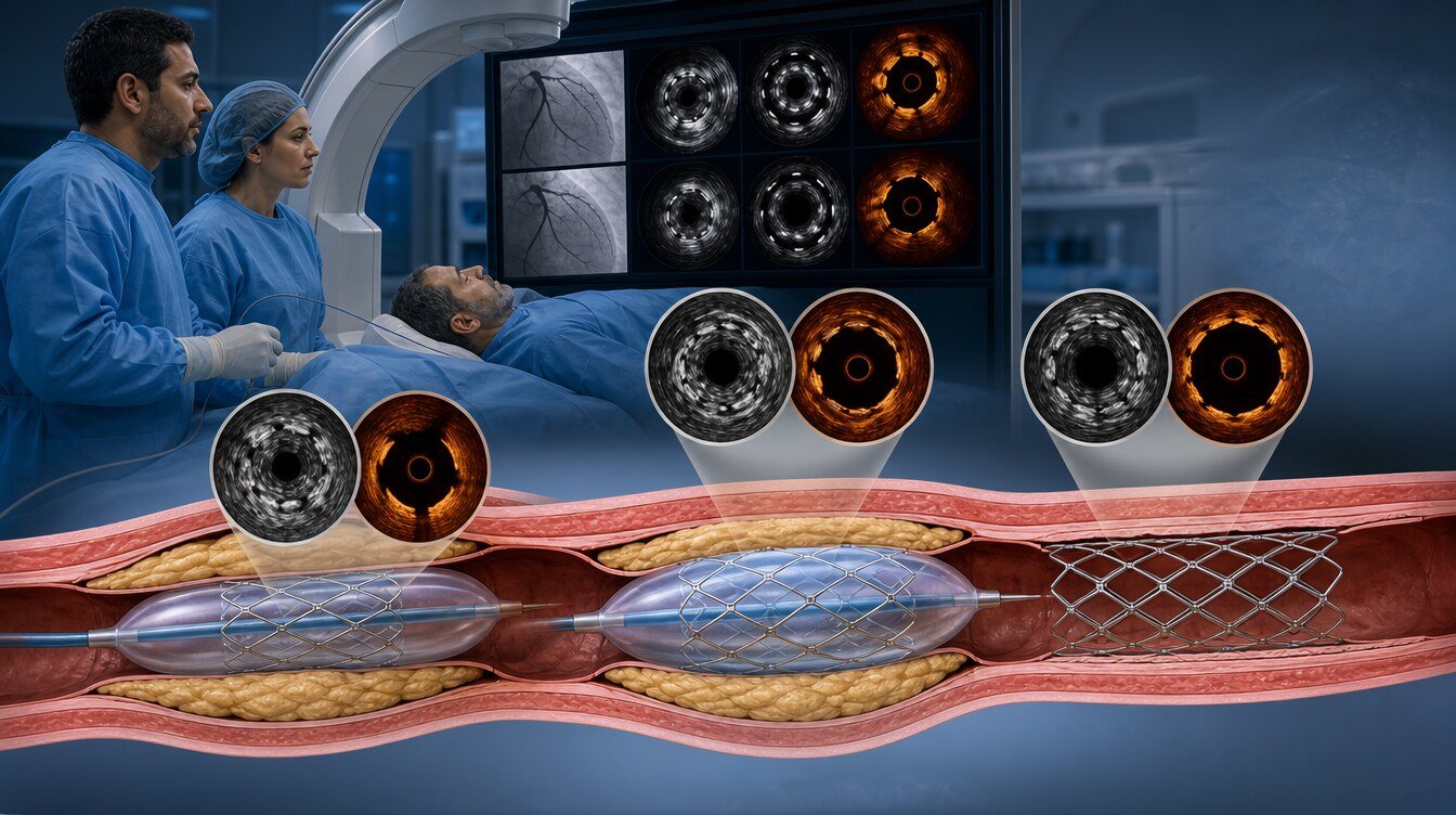 Stent genişlemesi ve duvar temasının anjiyografi, IVUS ve OCT ile karşılaştırılması