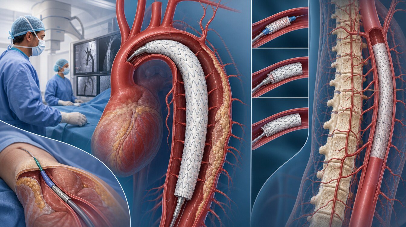 İnen göğüs aortu, aort kavsi ve dal damarlarının TEVAR anatomisi